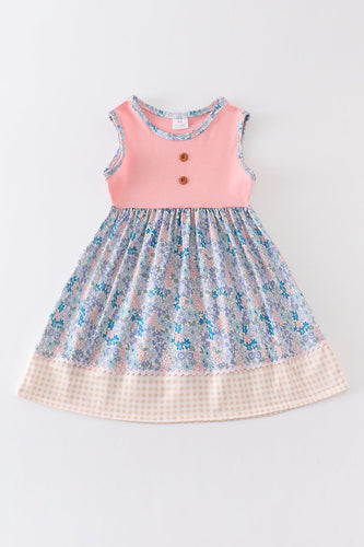 Pink floral print dress - ARIA KIDS