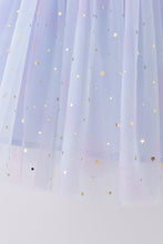 Blue star strap tulle dress - ARIA KIDS