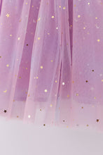 Purple star strap tulle dress - ARIA KIDS
