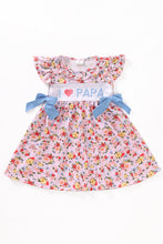 Pink floral print I love PAPA dress - ARIA KIDS