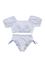 Lavender floral print 2pc girl swimsuit - ARIA KIDS
