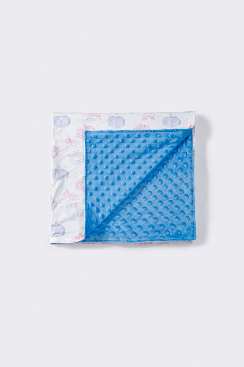 Blue pumpkin print baby blanket - ARIA KIDS