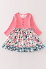 Pink floral print ruffle dress - ARIA KIDS