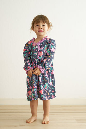 Purple mermaid print dress pajamas - ARIA KIDS