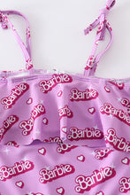 Pink barbie print strap girl swimsuit one piece UPF50+ - ARIA KIDS