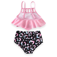 Mommy & Me Rainbow Leopard & Pink Cut Out High Waisted 2-Piece Swimsuit (**Sold out**) - ARIA KIDS