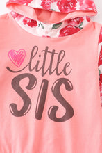 Little Sis Floral Peach Hoodie - ARIA KIDS