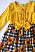 Sasha Sunflower Plaid Twirl Dress - ARIA KIDS