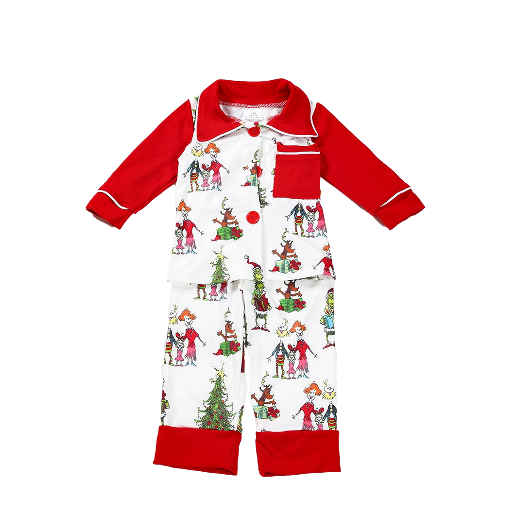 WHOLESALE CLEARANCE BUNDLE - Boys Grinch Long Sleeve Pajama Set - ARIA KIDS