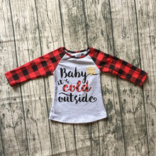 WHOLESALE CLEARANCE BUNDLE - Buffalo Plaid Mommy & Me Matching Raglan - "Baby It's Cold Outside" - ARIA KIDS