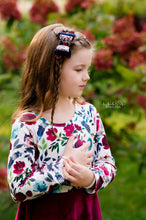 WHOLESALE BUNDLE - Maryln Maroon Floral Velour Twirl Dress (8 Pieces) - ARIA KIDS