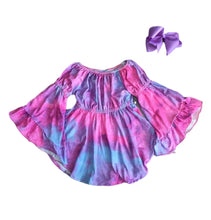 Juliet Bell Sleeve Tie Dye Tunic - Pink with 6" Hair bow - ARIA KIDS