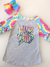 Tie Dye Wild Child Ruffle Shirt - ARIA KIDS