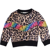 WHOLESALE CLEARANCE BUNDLE - Mommy and Me Leopard Rainbow Sequin Shirts - ARIA KIDS