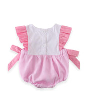Seashells & Mermaid Tail Pink Stripes Smocked Baby Girl Bubble Romper - ARIA KIDS