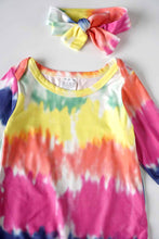 Tie Dye Watercolor Romper with Hairband - ARIA KIDS