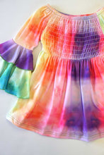 Bonnie Bell Sleeve Rainbow Tie Dye Tunic Dress - ARIA KIDS