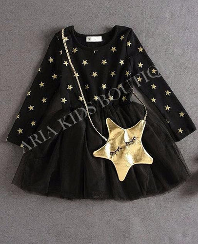Starry Nite Tutu Dress & Gold Bag 2-Pc Set - ARIA KIDS