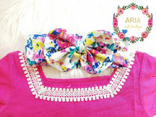 Floral Big Bow Headband - White Multi - ARIA KIDS