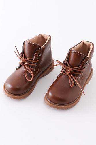 Brown lace up bootie - ARIA KIDS