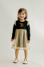 Premium Black happy new year ruffle dress - ARIA KIDS