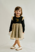Premium Black happy new year ruffle dress - ARIA KIDS