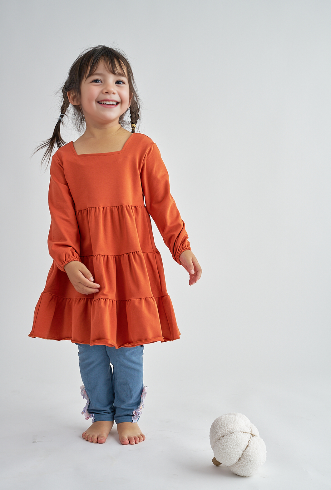 Orange tiered dress - ARIA KIDS