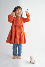 Orange tiered dress - ARIA KIDS