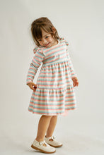 Premium Multicolored stripe ruffle dress