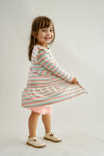 Premium Multicolored stripe ruffle dress