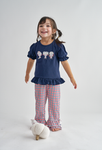 Navy cheerleading embroidery girl set - ARIA KIDS
