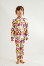 Pink & mustard floral print bamboo pajamas set - ARIA KIDS