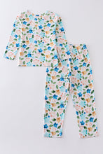Blue floral print bamboo pajamas set - ARIA KIDS