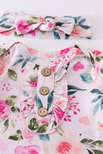 Pink floral print bamboo baby gown