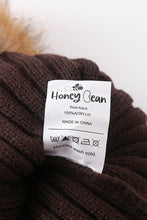 Brown knit pom pom beanie hat baby toddler adult - ARIA KIDS