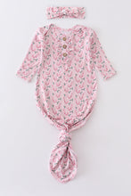 Christmas candy cane print bamboo baby gown - ARIA KIDS