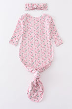 Christmas candy cane print bamboo baby gown - ARIA KIDS
