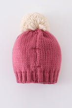 Pink BE MINE knit beanie pom pom hat - ARIA KIDS