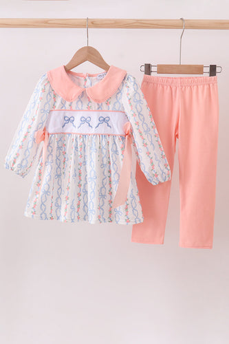 Pink floral bow embroidery set - ARIA KIDS
