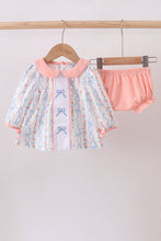 Pink floral bow embroidery bloomer set - ARIA KIDS