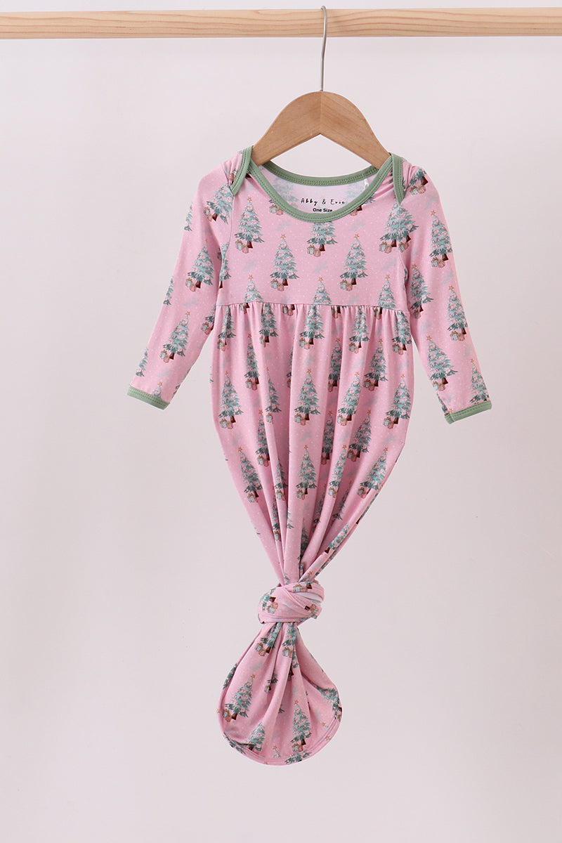 Pink christmas tree bamboo gown - ARIA KIDS