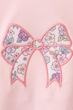 Pink floral bow applique ruffle bubble - ARIA KIDS