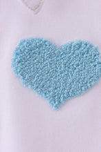 Blue heart french knot button down top - ARIA KIDS
