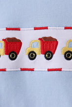 Blue construction embroidery top - ARIA KIDS