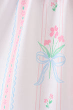 Blue floral I love MAMA smocked ruffle bloomer set