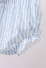 Blue floral I love MAMA smocked ruffle bloomer set