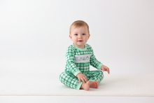 Green parade embroidery gingham romper - ARIA KIDS