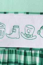Green parade embroidery gingham dress - ARIA KIDS