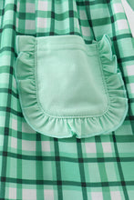 Green parade embroidery gingham dress - ARIA KIDS