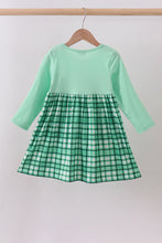 Green parade embroidery gingham dress - ARIA KIDS